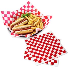 Deli Paper Sheets Sandwich Wrap Paper - 12x12" Food Wrapping Grease Resistant Checkered Liner Papers, Perfect for Restaurants, Barbecues, Picnics, Parties, Kids Meals, Outdoors - 250 Sheets