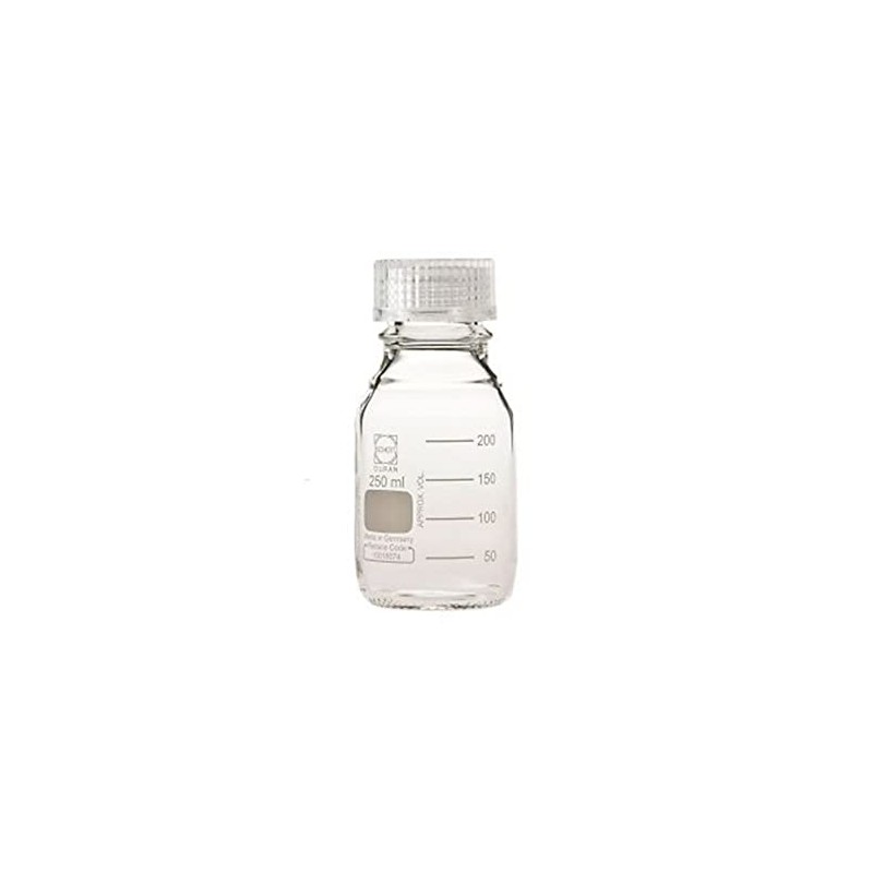 Screw Mouth Bottle Round White (Duran(R) )) with Clear Cap
