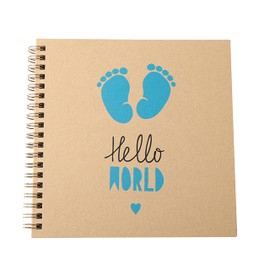 Happy World Boy Photo Album DIY Scrapbook Personal Memory Holiday Family Book Blue Footprint Memory 20 Pages
