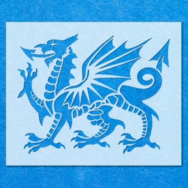 Welsh Dragon Detailed Stencil: Mylar Airbrush Wall Art Painting Crafts | DIY-A4 Stencil - Design Size (215 x 170 mm)