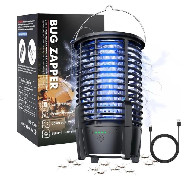 Bug Zapper for Indoor and Outdoor, Rechargeable Mosquito Zapper, Portable