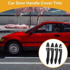 Partuto Car Door Handle Cover Trim - Car Side Door Handle Cover - for Kia Sportage 2011-2015 Carbon Fiber Black - 1 Set