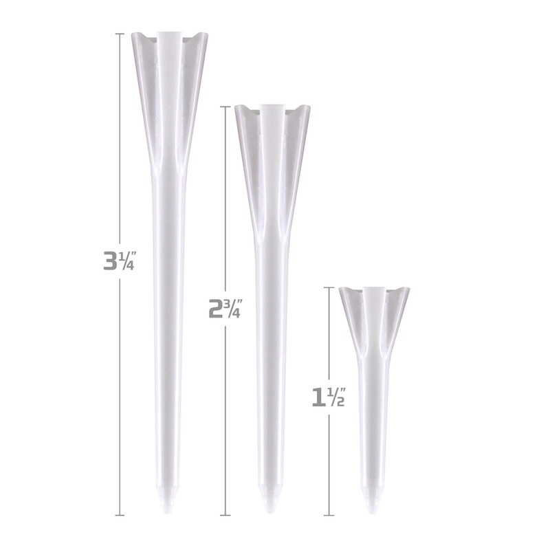 IZZO Golf Plastic Golf Tees, 1.5 Inch, White, 100 Pack