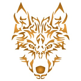 Wolf Stencil - 11.5 x 15 cm (S) - Reusable Animal Stencil Artic Wolf Head Wall Stencil Stencil