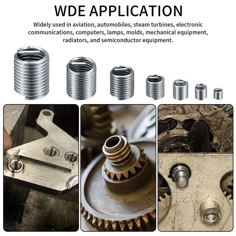 60 Pcs Self-Tapping Thread Inserts, Helicoil Thread Repair Insert, Thread