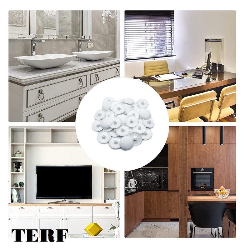 TERF® White Press-Fit Pozi Cover Cap 12mm (1/2 Inch) Diameter