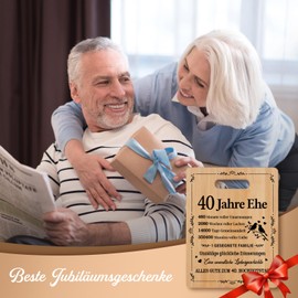 Joyvado Ruby Wedding Gifts, Romantic 40th Wedding Anniversary Gift, Bamboo Chopping Board to Celebrate Ruby Wedding Anniversary