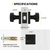 Goldenwarm Matte Black Door Knobs Passage, Closet Door Knob Zinc