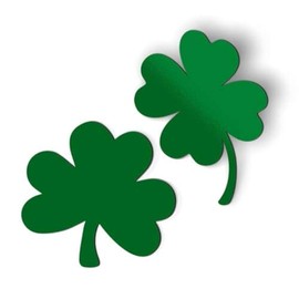 Shamrocks Set of 2 Green - Magnet - Car Fridge Locker - 4" Each