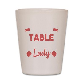 CafePress Table Tennis Crazy Table Tennis Lady Pi Unique and Funny Shot Glass