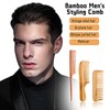 3 Pcs Bamboo Comb Set Bamboo Fine Tooth Comb Wide