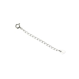 Diamond World Women's Jewelry, White Gold (K10WG) Adjuster Chain, 2.2 inches (5.5 cm), Azuki Type, White Gold