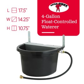 Little Giant FW16MTLBLACK 4 Gallon Capacity Automatic Float Controlled Waterer Animal Horse & Cattle Livestock Water Trough, Black (3 Pack)