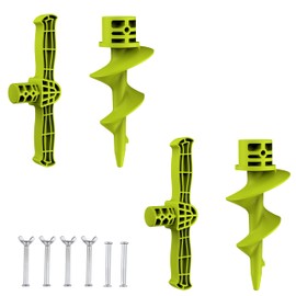 sailpref 2pack Dock Auger Kit, PA66+30% GF Handle and Auger for PVC Tubing Sandbar, Fits 1.5'' Schedule 40 PVC (ID 1.57''), Securing Your Boat, Green