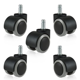 ENJOY Casters (Urethane Casters for OA Chairs) Urethane Casters for OA Chairs, Durable, Silent, Smooth, Scratch Resistant, Wheel Diameter 2.0 inches (50 mm), Office Chair Replacement, Insert-type,