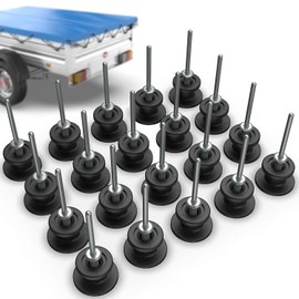Tarpofix® Tarpaulin Buttons Tarpaulin Hooks Round with Blind Rivets for Trailer Tarpaulin (Pack of 20) – Robust Trailer Hook Mounting Hooks for Car Trailer Side Wall – Round Buttons for Net and