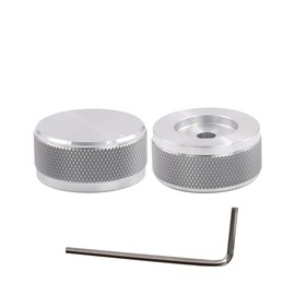 ROZILO 2Pcs Aluminum Potentiometer Control Knob Volume Audio for 6mm Diameter Shaft 35mm Dia. x 16mm Height Chrome