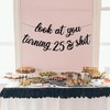 Pre-Strung Look At You Turning 25 Banner - Black Glitter,
