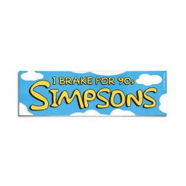 Two Bit Press I Brake for 90s SIMPSONS Bumper Sticker - Funny MEME Vintage Style Vinyl 90s TV