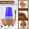 SACXFMC Acacia Wood Cup Holder with Marker Slot - Rustic
