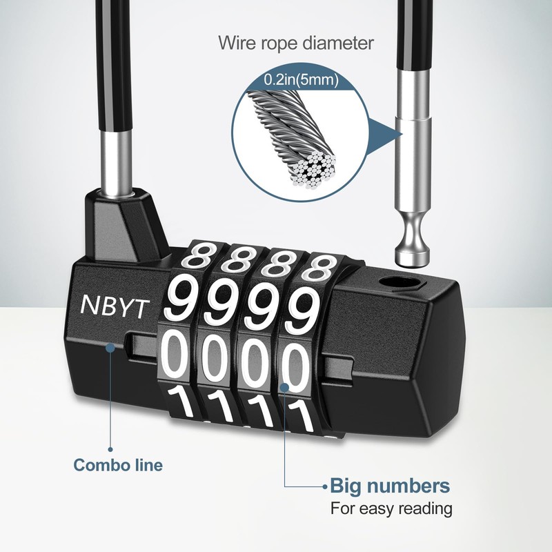 Ankilo 2 Pack 4 Digit Combination Padlock, 3.54 inch Outdoor