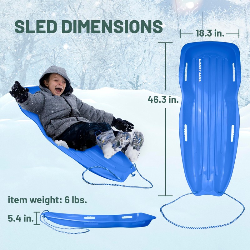 Slippery Racer Downhill Xtreme Flexible Adults and Kids Plastic Toboggan