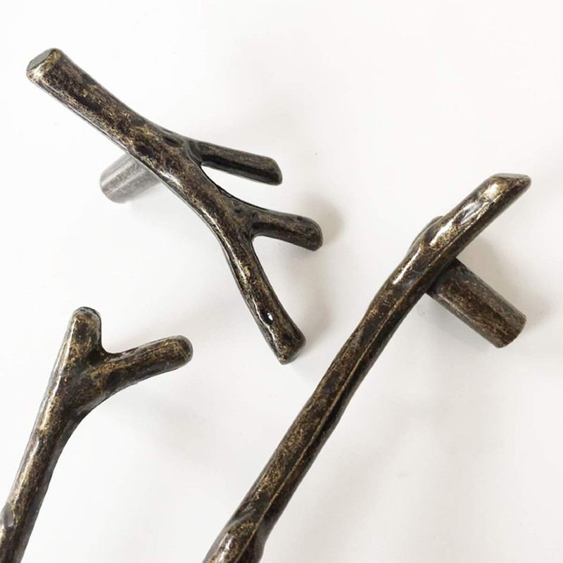 10 Pack Bronze Twig Pulls Branch Zinc Alloy Decorative Cabinet