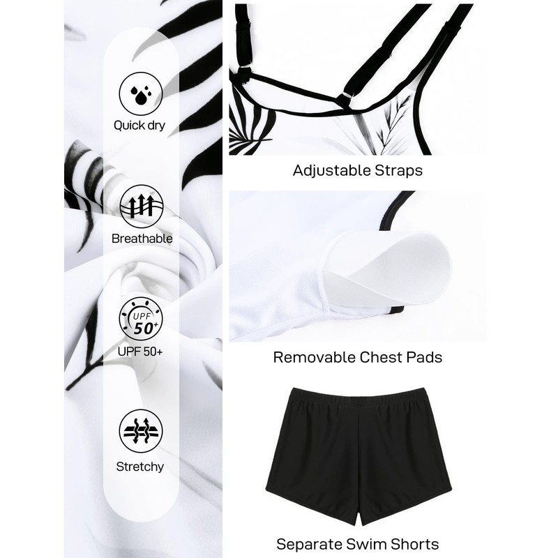 Bathing Suit for Women Plus Size,Women's Tankini Swimsuits Built in