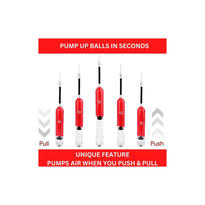 REVIVL Dual-Action Hand Pump for Sports Balls with 5 Needles
