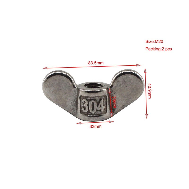 304 Stainless steel wing nut M16 hand twisted fasteners butterfly