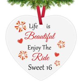 16th Birthday Gifts for Daughter Son Sweet 16 Ceramic Ornament Inspirational Happy 16th Birthday Gifts for Teens Encouragement Happy Birthday Gifts for Daughter Son Niece Nephew Turning 16 Gifts