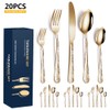 20PCS Stainless Steel Silverware Set Mirror-Polished Cutlery Flatware Set 4