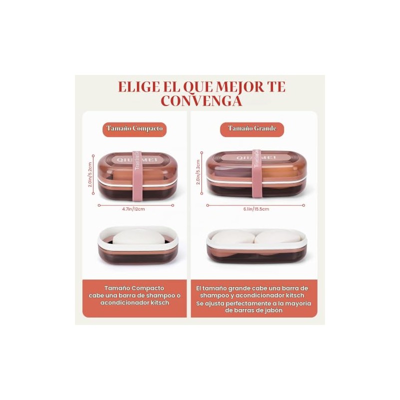 Soporte para barra de champú y funda de jabón, contenedor