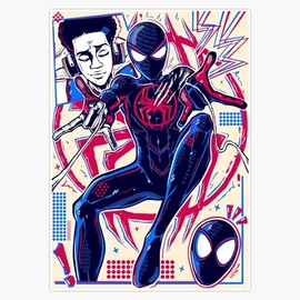 Spider Hero Spider Verse Bumper Sticker Window Water Bottle Decal 5"