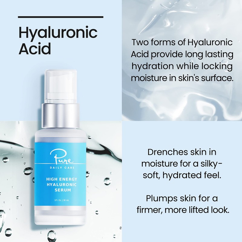 Pure Daily Care High Energy Hyaluronic Serum (1oz) - Hydrating