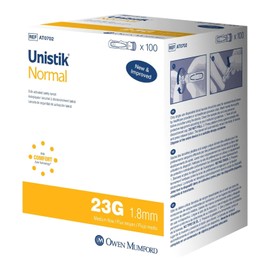 Unistik 2 Safety Lancet 23 Gauge 1.8 mm Depth 1 Box(s) 100 /Box