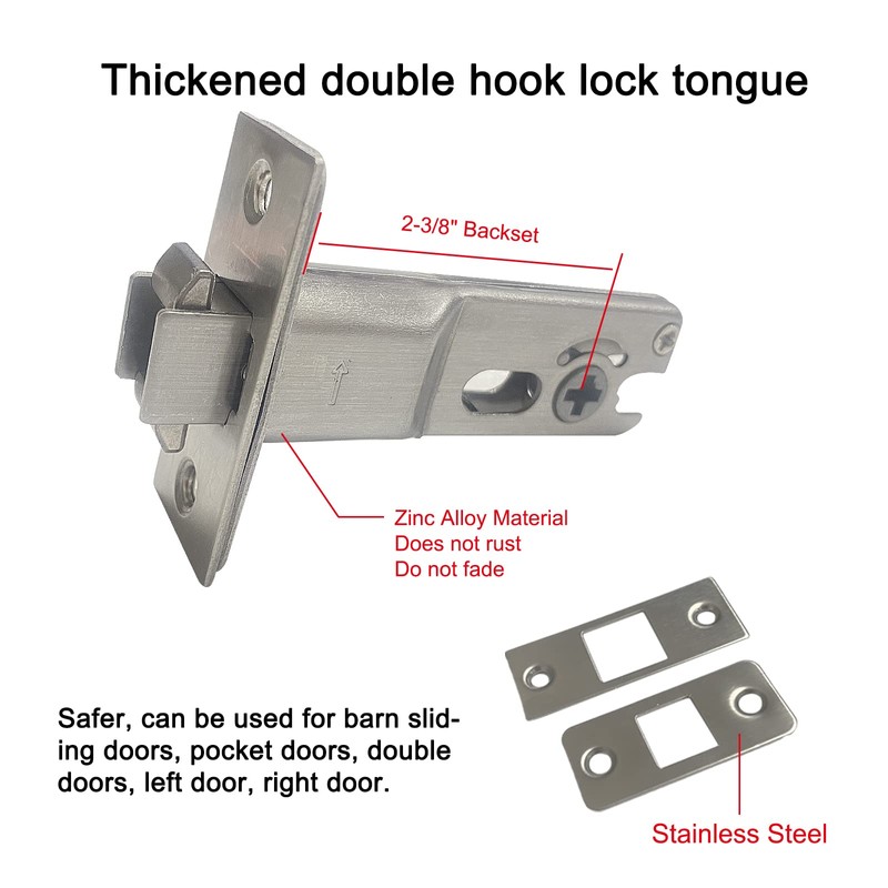 HOCONNIE Invisible Recessed Handle Door Handle Sets Pocket Door Lock