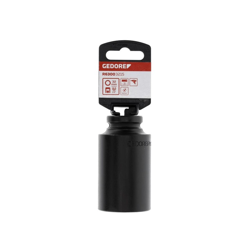 GEDORE red Impact Wrench Socket, 1/2 Inch 12.5 mm Drive,