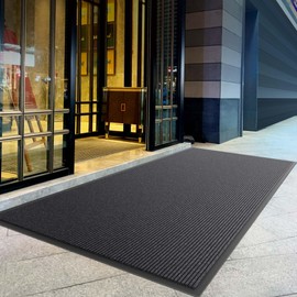 Amyracel Sturdy Front Door Mat Outside Entrance, 2' x 4' Absorbent Dirt Trapper Outdoor Door Mat, Non Slip Door Mat Indoor Entrance, Low Profile Welcome Mats for Front Door Patio, Porch