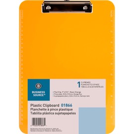 Business Source Flat Clip Plastic Clipboard