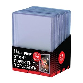 Ultra Pro 3 x 4 Super Thick Baseball Card Toploaders,Polyvinyl Chloride, Holds 75pt Cards (Pack of 25)
