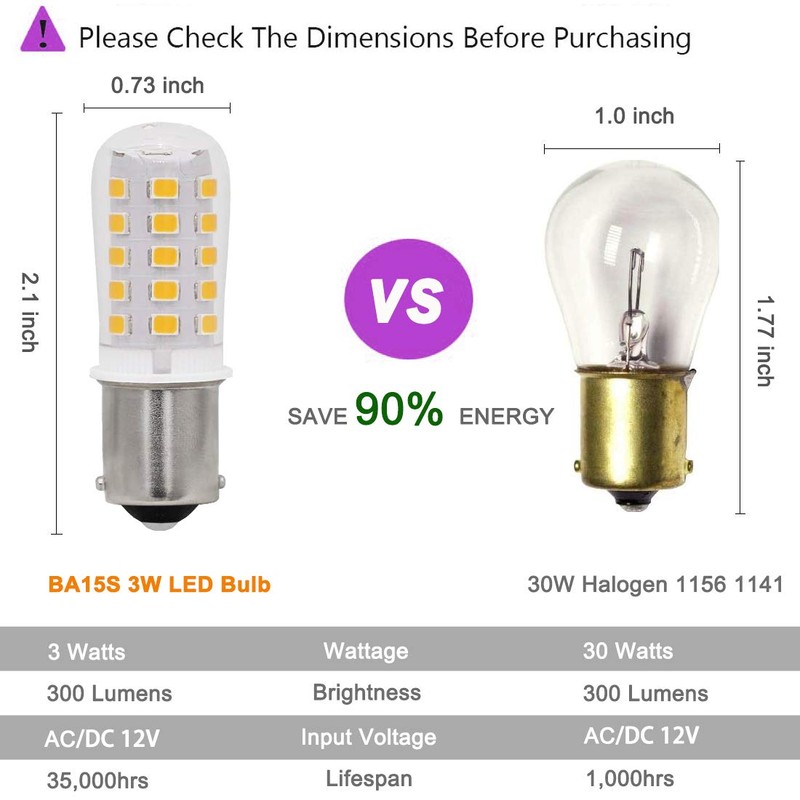 1156 1141 1003 7506 BA15S Landscape RV Camper LED Bulbs