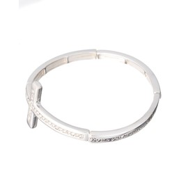 JNX Friendship Blessings Engraved Cross Stretch Bracelet with Inspirational card by Jewelry Nexus