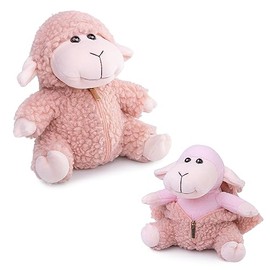 Baby Frankie ZHOU Sheep Stuffed Animals, Sheep Lamb Plush, Soft Cute Pink Zipper Lamb Stuffed Animal, Children's Gifts Sheep Plush 5.9 inch