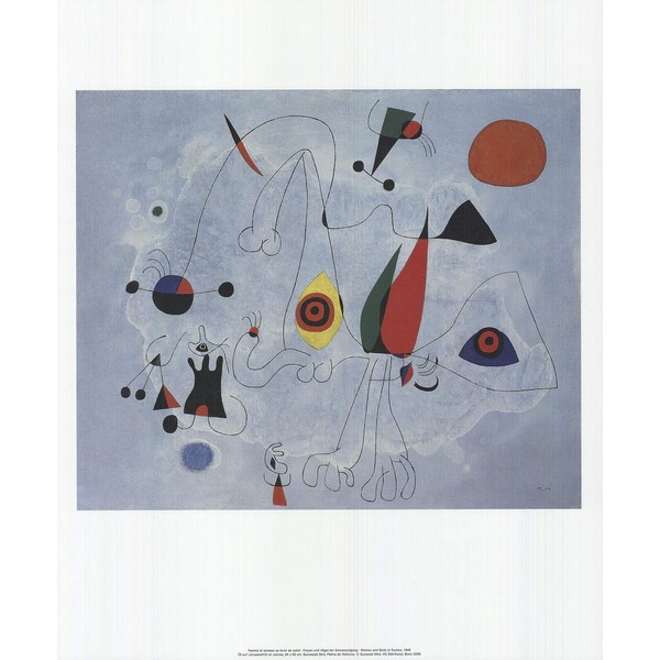 Miro, Joan JOAN MIRO Woman and Birds at Sunrise 22.75"