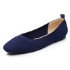 VenusCelia Zapato plano de punto flexible para mujer, Azul Marino,