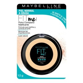Maybelline Base Maquillaje en Polvo Fit Me Matte,12 gr, matifica, control brillo 16h, minimiza poros