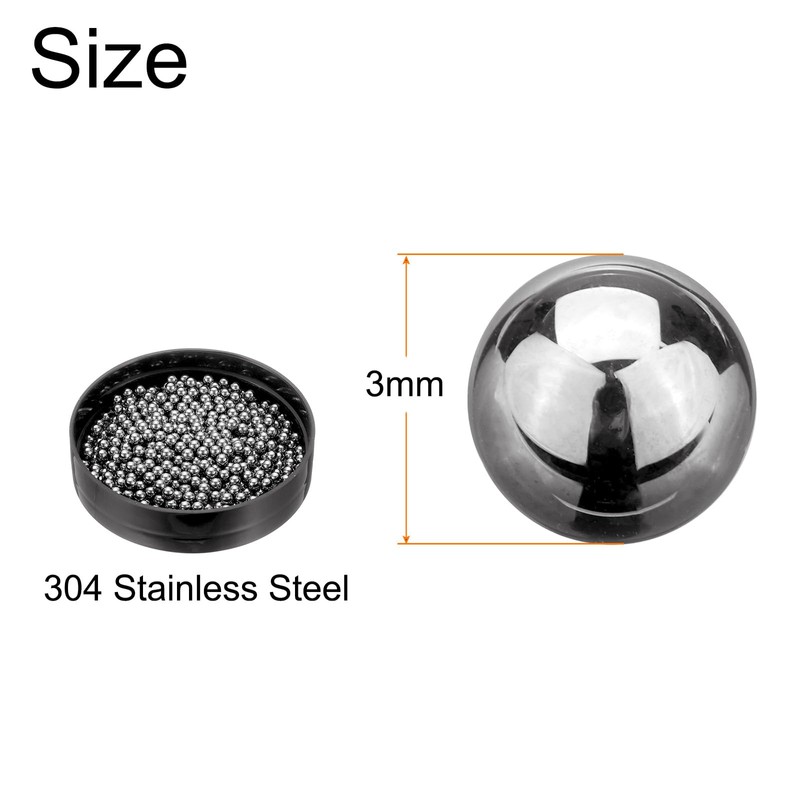 Sourcing Map 500pcs 3mm 304 Stainless Steel Precision Balls, Mini