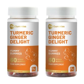 PH PROWISE Healthcare Turmeric and Ginger Gummies | 60 Vegan Pro Gummies Pack of 2 | Natural Peach Flavour by Prowise Healthcare