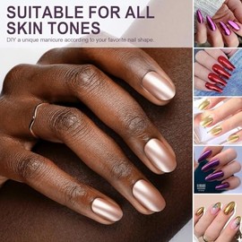 16 Polvo Cromado para Uñas, Nail Art Glitter con Efecto Espejo